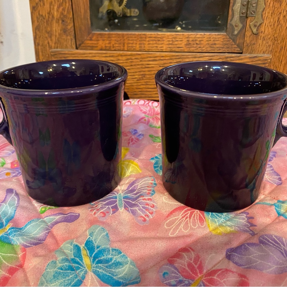 2 Plum Fiestaware mugs, color retired 2014